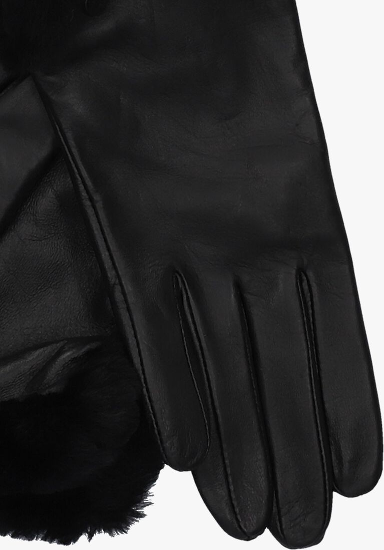 zwarte ugg handschoenen leather sheepskin vent glove