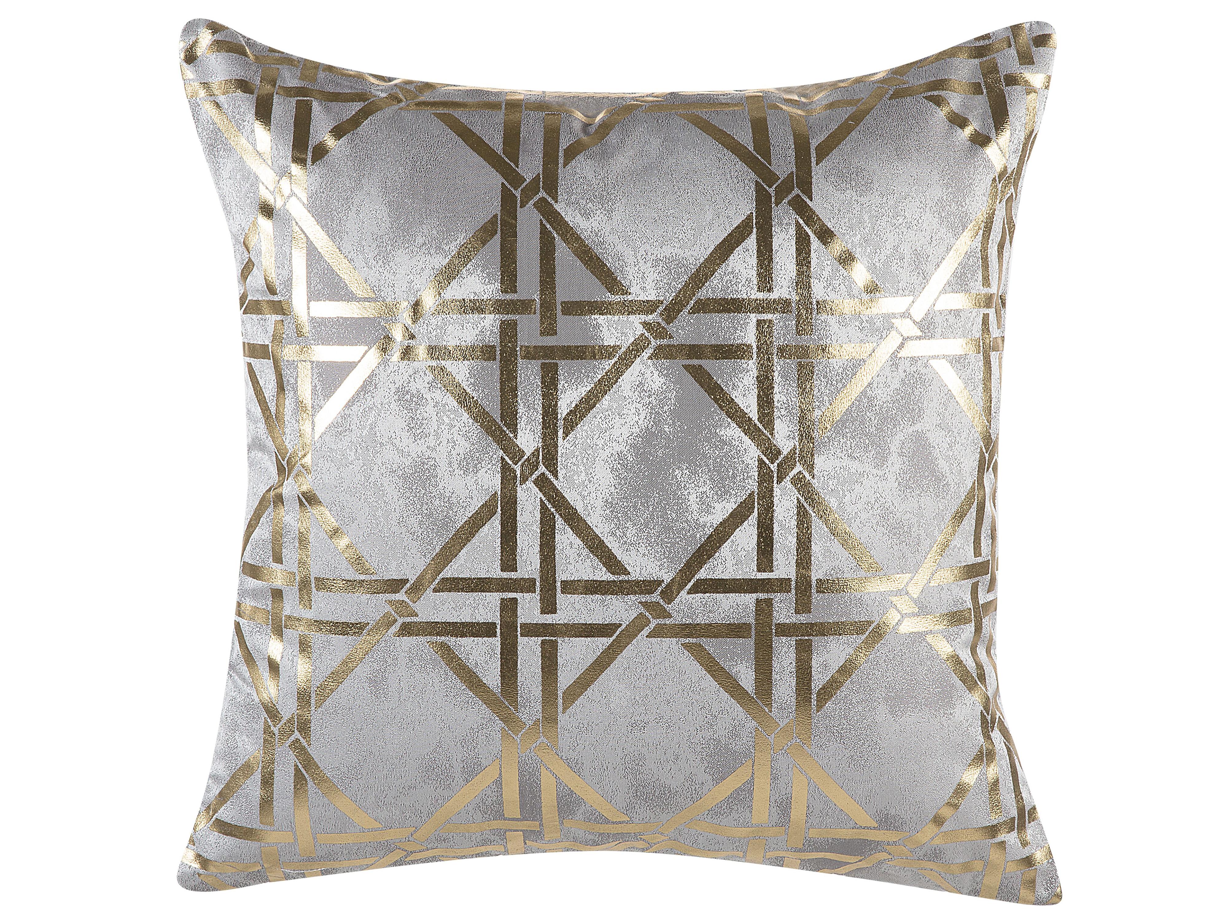 Set van 2 sierkussens CASSIA 45 x 45 cm Grijs geometrisch patroon