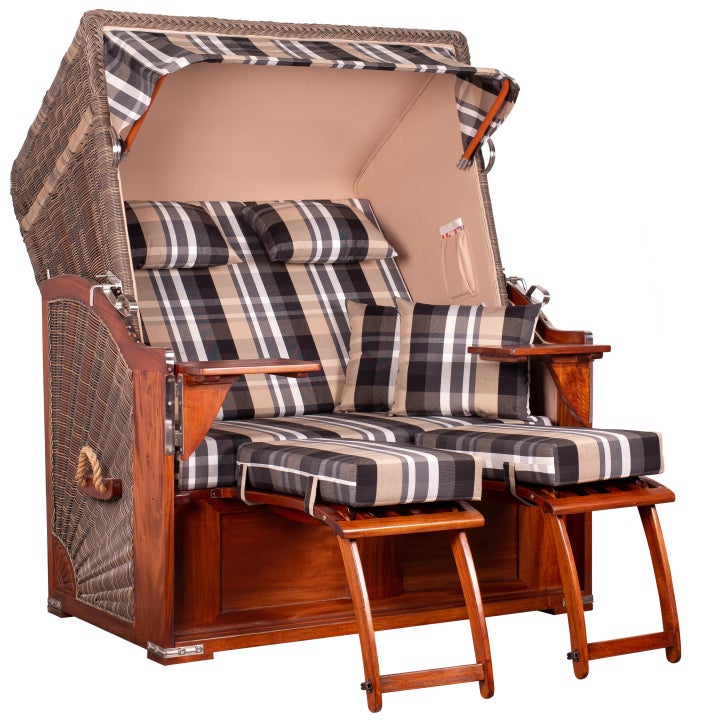 Strandstoel Nordstrand mahonie PE grijs design 583