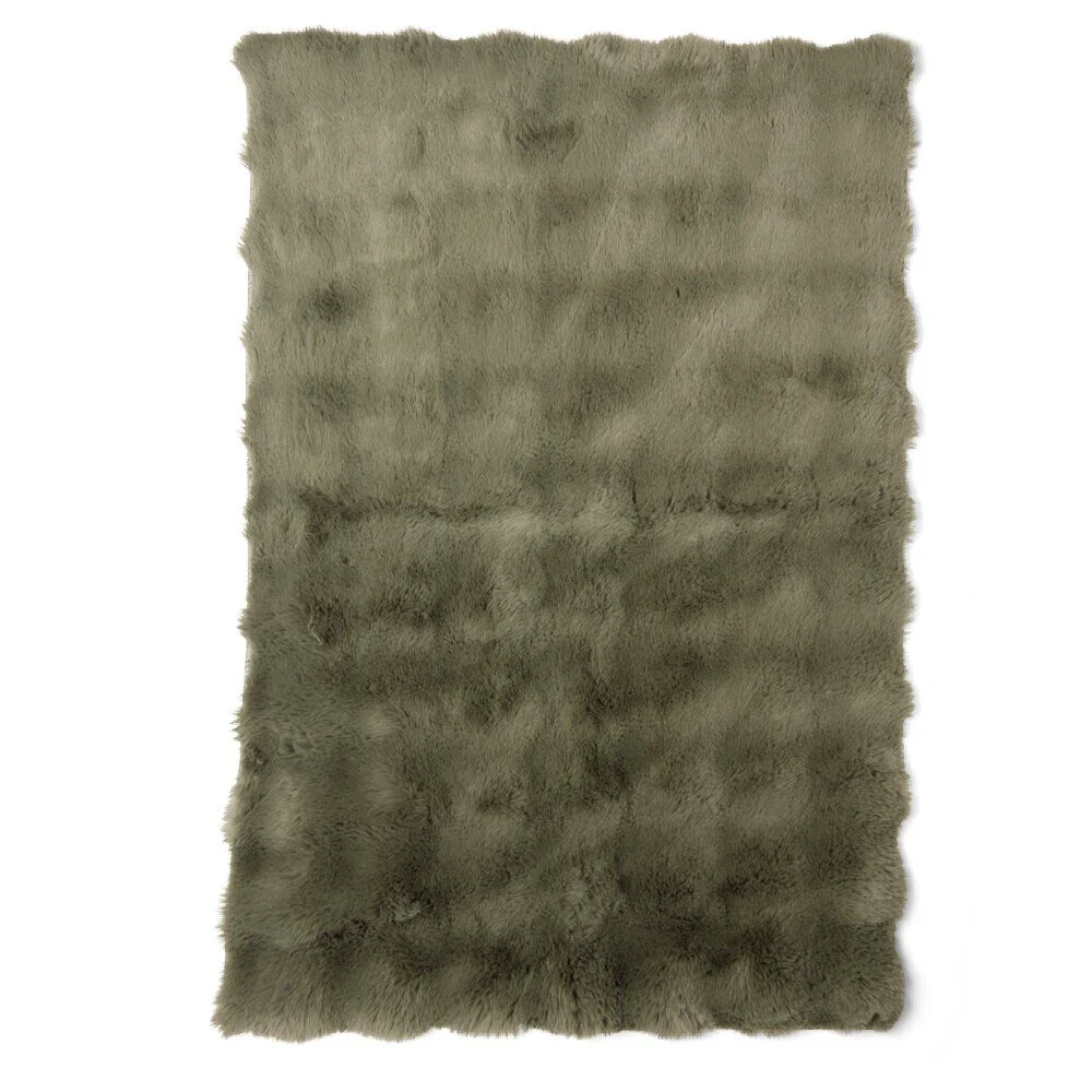 Tapis fausse fourrure rectangulaire relief bulle 60x90cm - 5 modèles