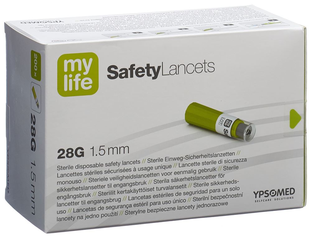 MYLIFE SafetyLancets Sicherheitslanzetten 28G 200 Stk