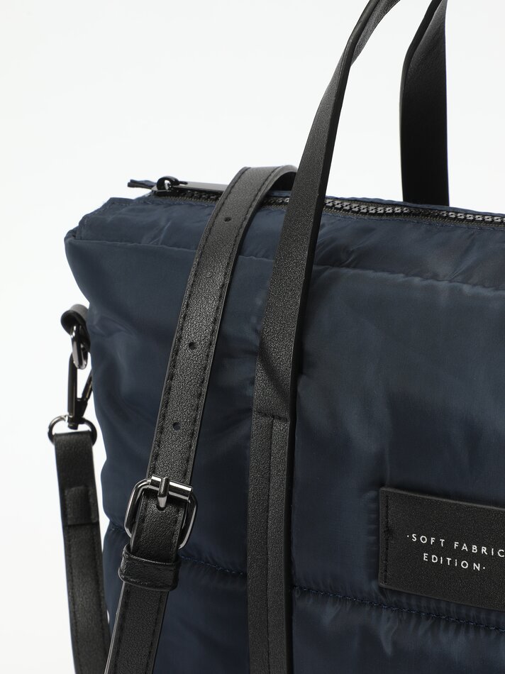 Sacola de compras acolchoada em nylon - Azul