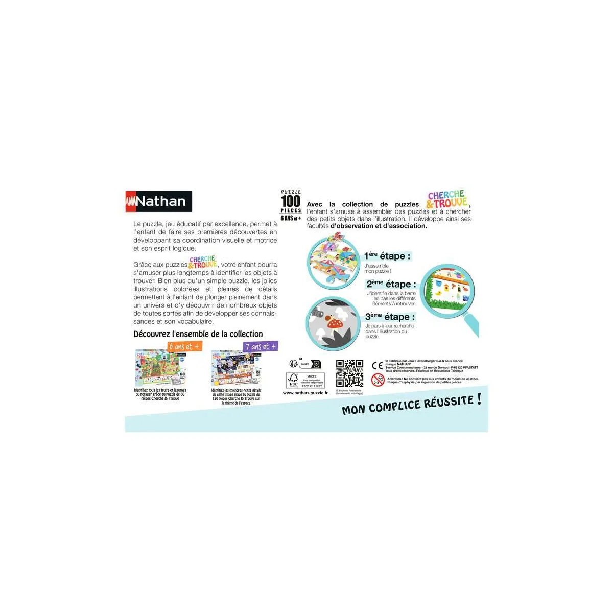 Nathan Editions Nathan Puzzle Camping Cherche et Trouve 100 Pièces