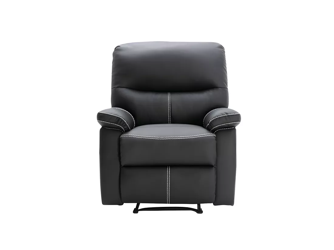 Canapés 3 places 2 places et un fauteuil relax en simili noir CANBY