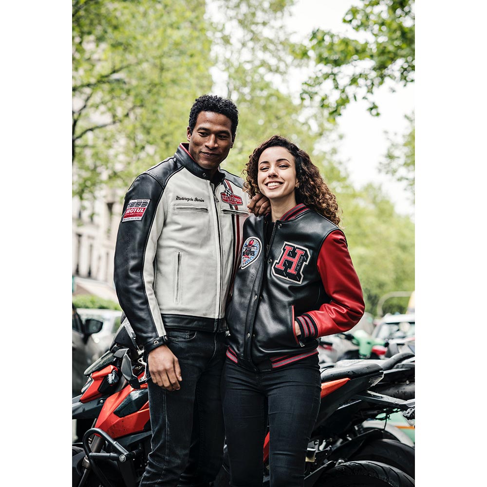 Helstons - Blouson Jay Motul Noir / Blanc