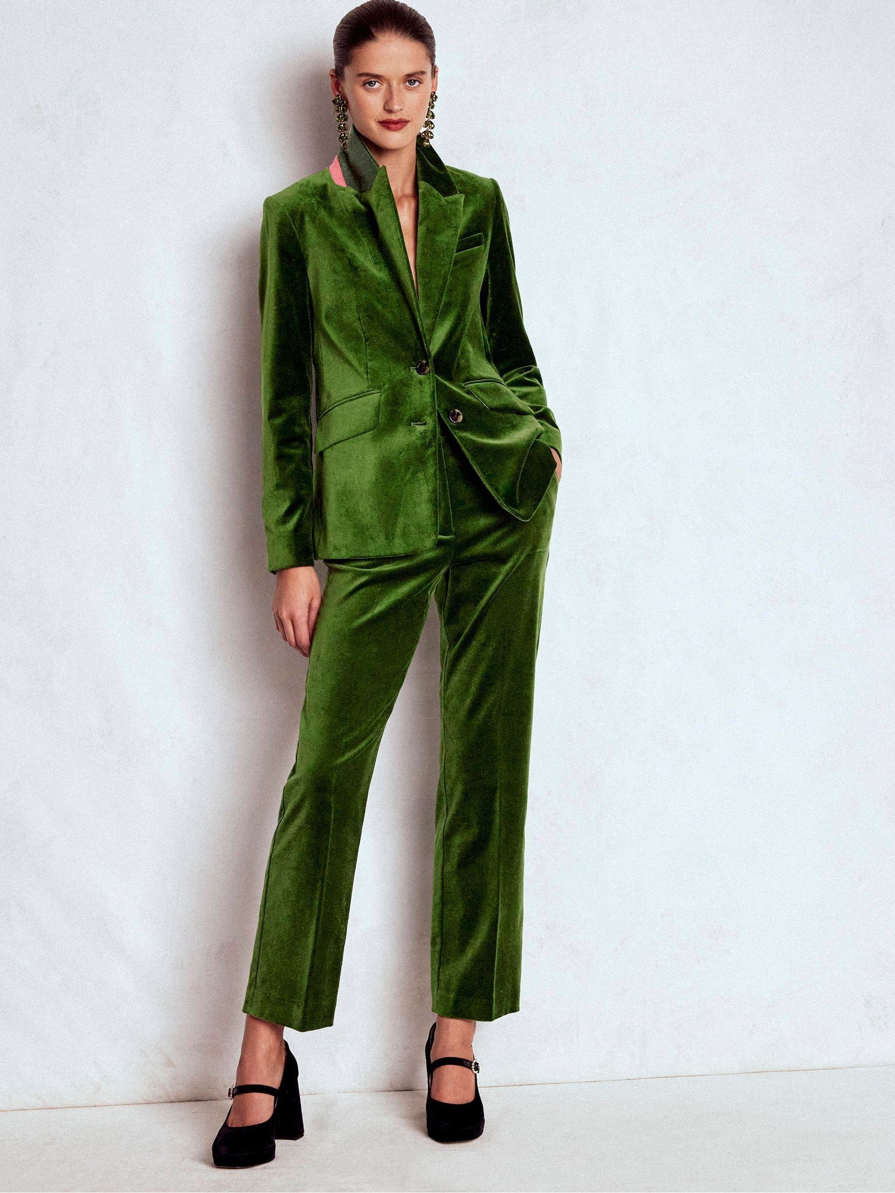 Groen - Boden Stamford fluwelen blazer