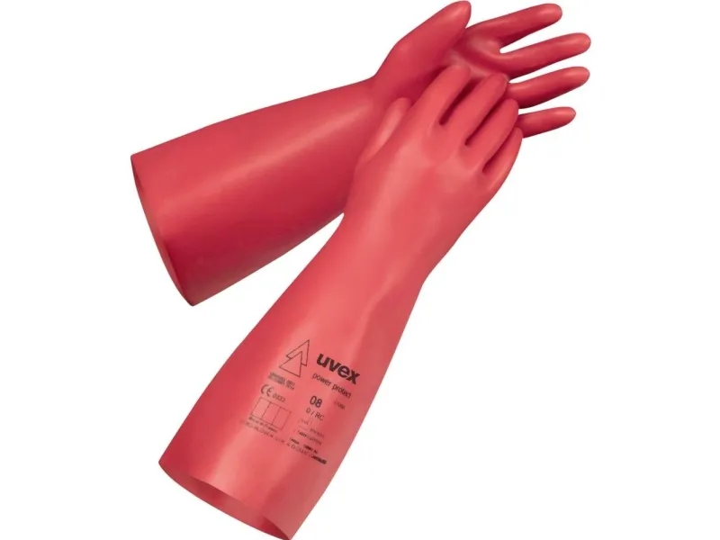 Uvex power protect V1000, Isolerende handsker, Rød, Voksen, Voksen, Unisex, Beskyttelse mod elektrostatisk udladning (ESD)