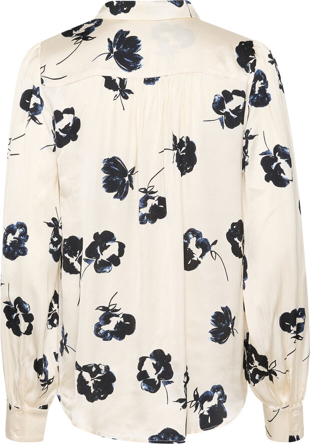 Soaked in Luxury SLErwina Paris Shirt LS Black and white flower print