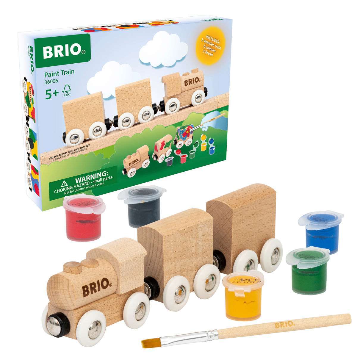 BRIO Spiel Holzzug zum Anmalen