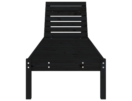 VIDAXL - Bain de soleil Chaises longues 2 pcs noir 199,5x60x74 cm bois massif de pin