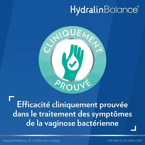 Gel vaginal de tripla ação Hydralin Balance contra vaginose bacteriana, 7 tubos.