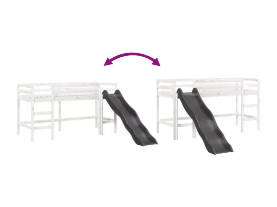 Lit mezzanine d'enfants sans matelas 80x200 cm bois pin massif
