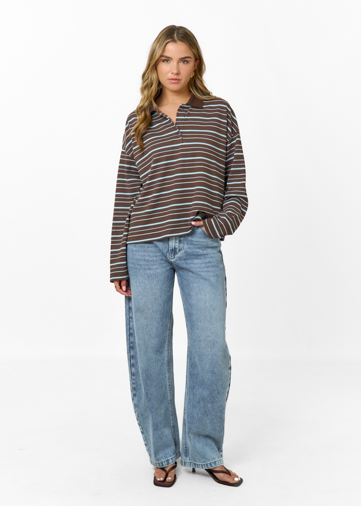 Dorien polo t-shirt choco bruin
