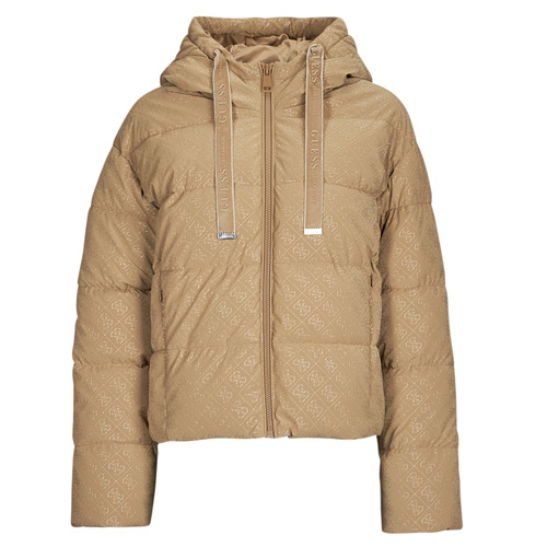 Guess - 4G LOGO HOODED PUFFA - Camel
