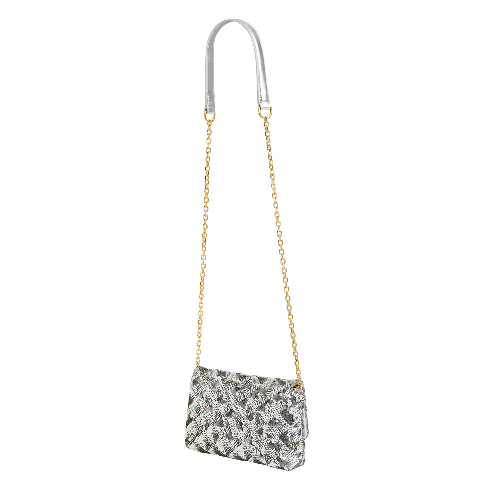 LE MINI FANNY - Sac bandoulière à sequins | Gris
