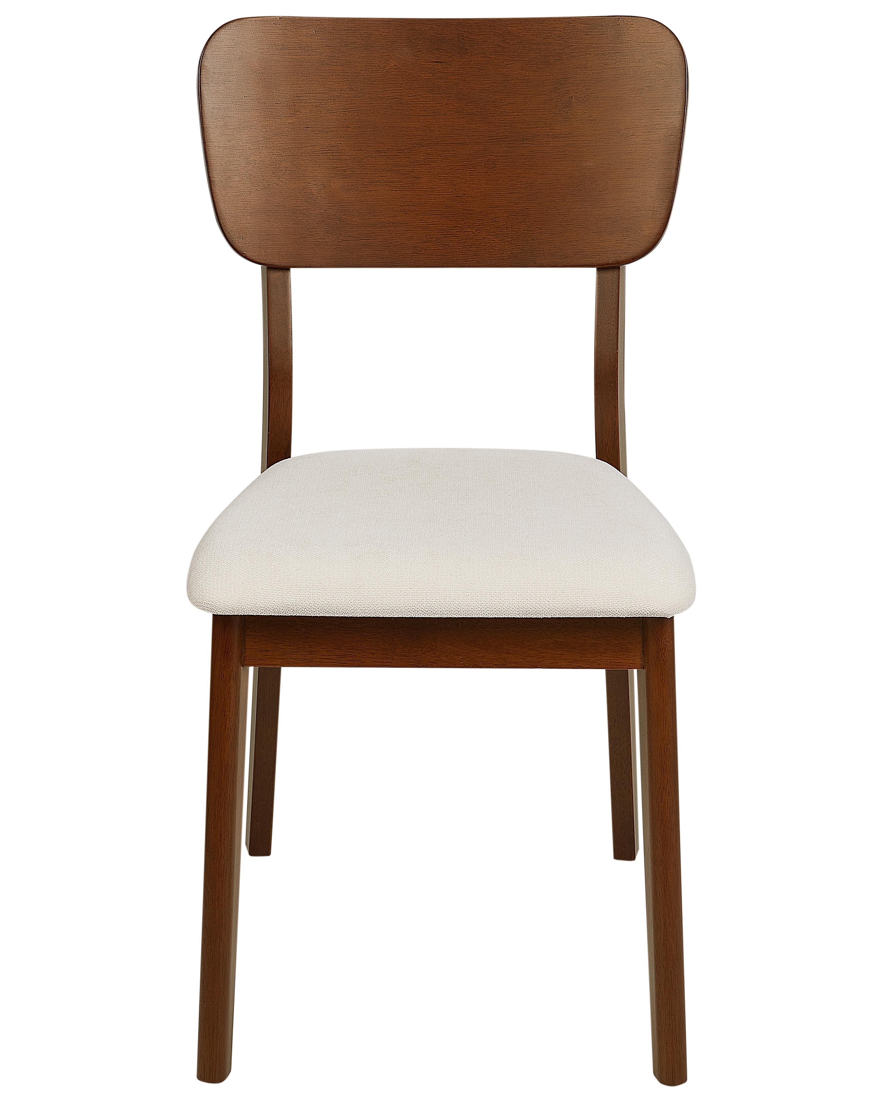 Set van 2 eetkamerstoelen MINIER Hout Donkerbruin/beige
