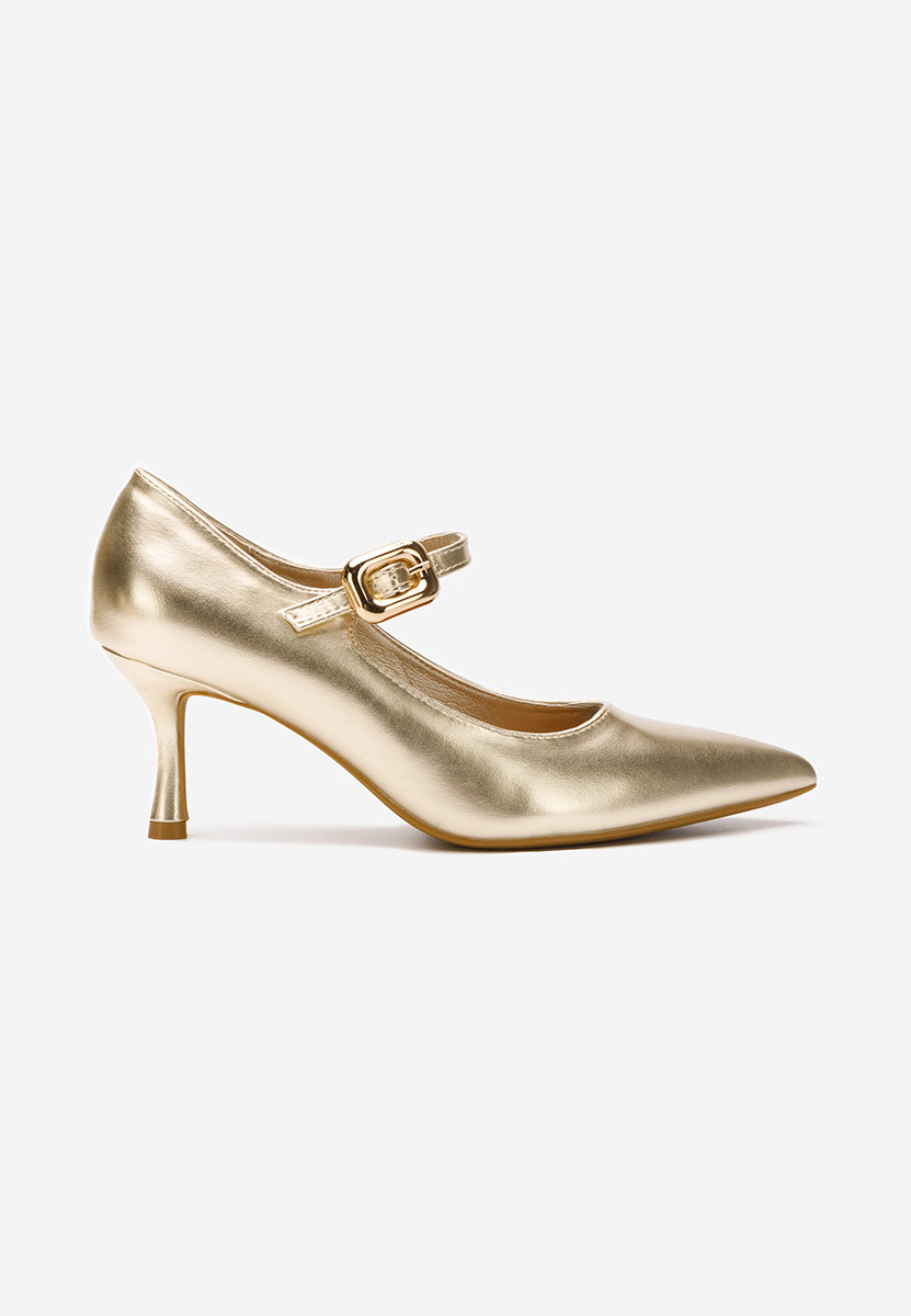 Chaussures à talon fin dorées Natela