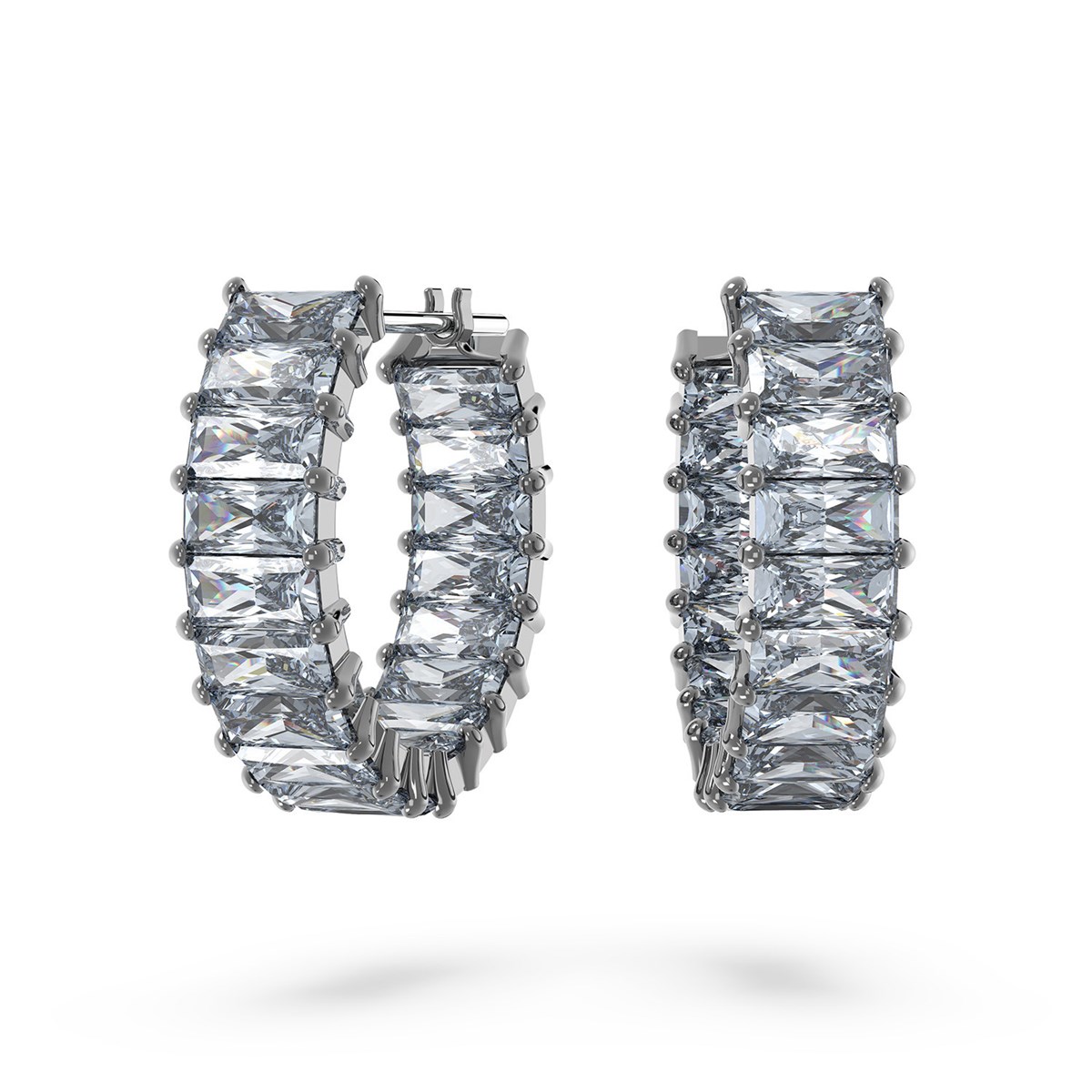 Créoles Swarovski Matrix grises