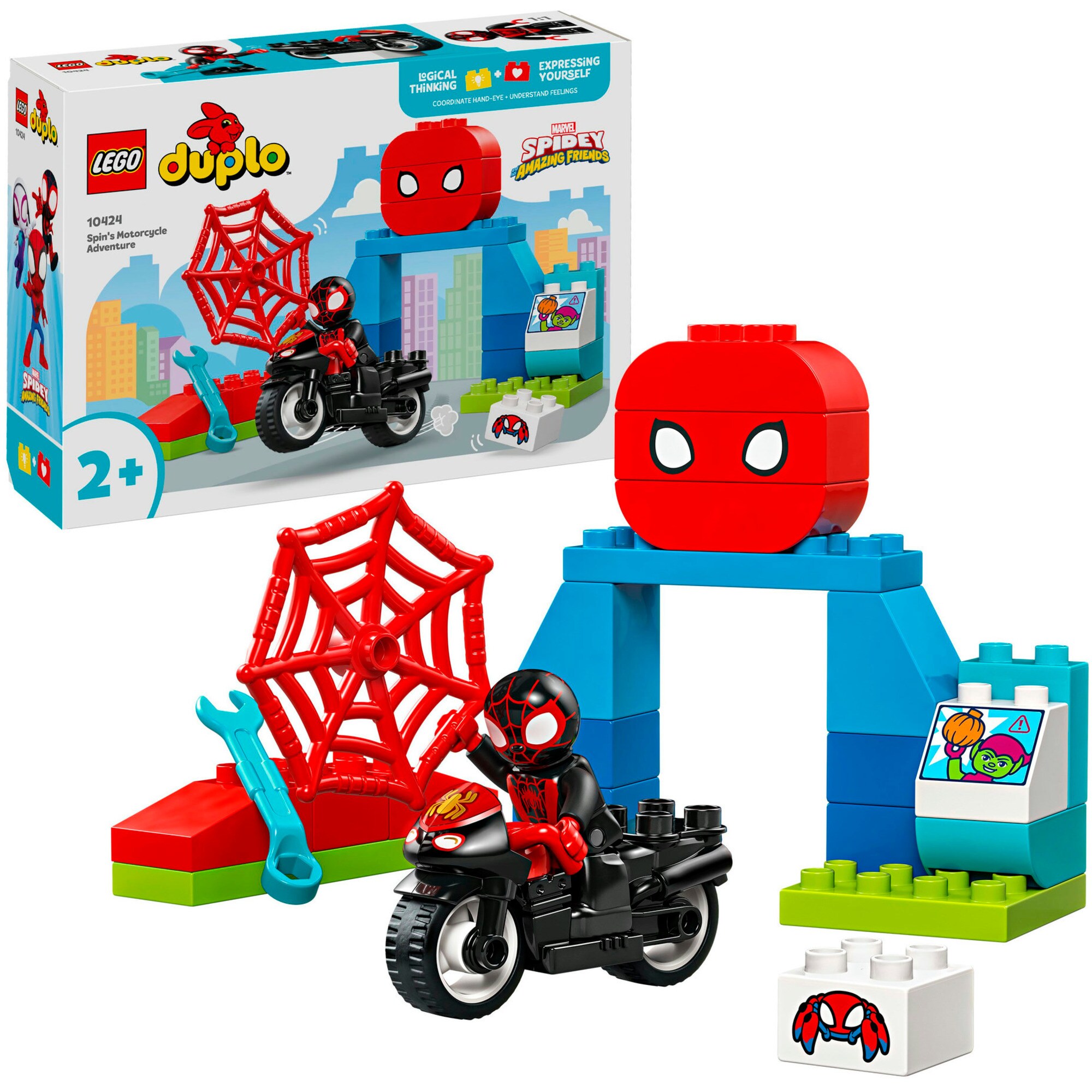 LEGO Konstruktionsspielzeug DUPLO Marvel Spins Motorrad-Abenteuer