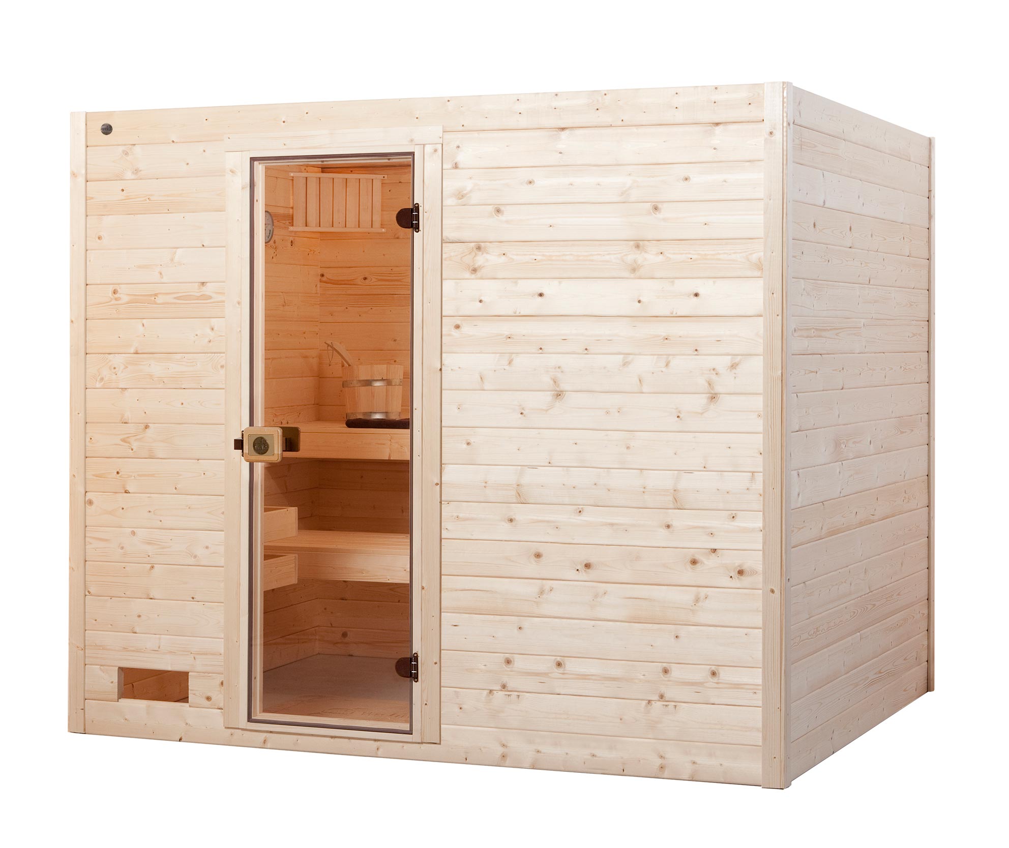 weka Massivholz-Sauna VALIDAGr. 4 Sparset 9,0 kW K inkl. integrierter Steuerung, Glastür