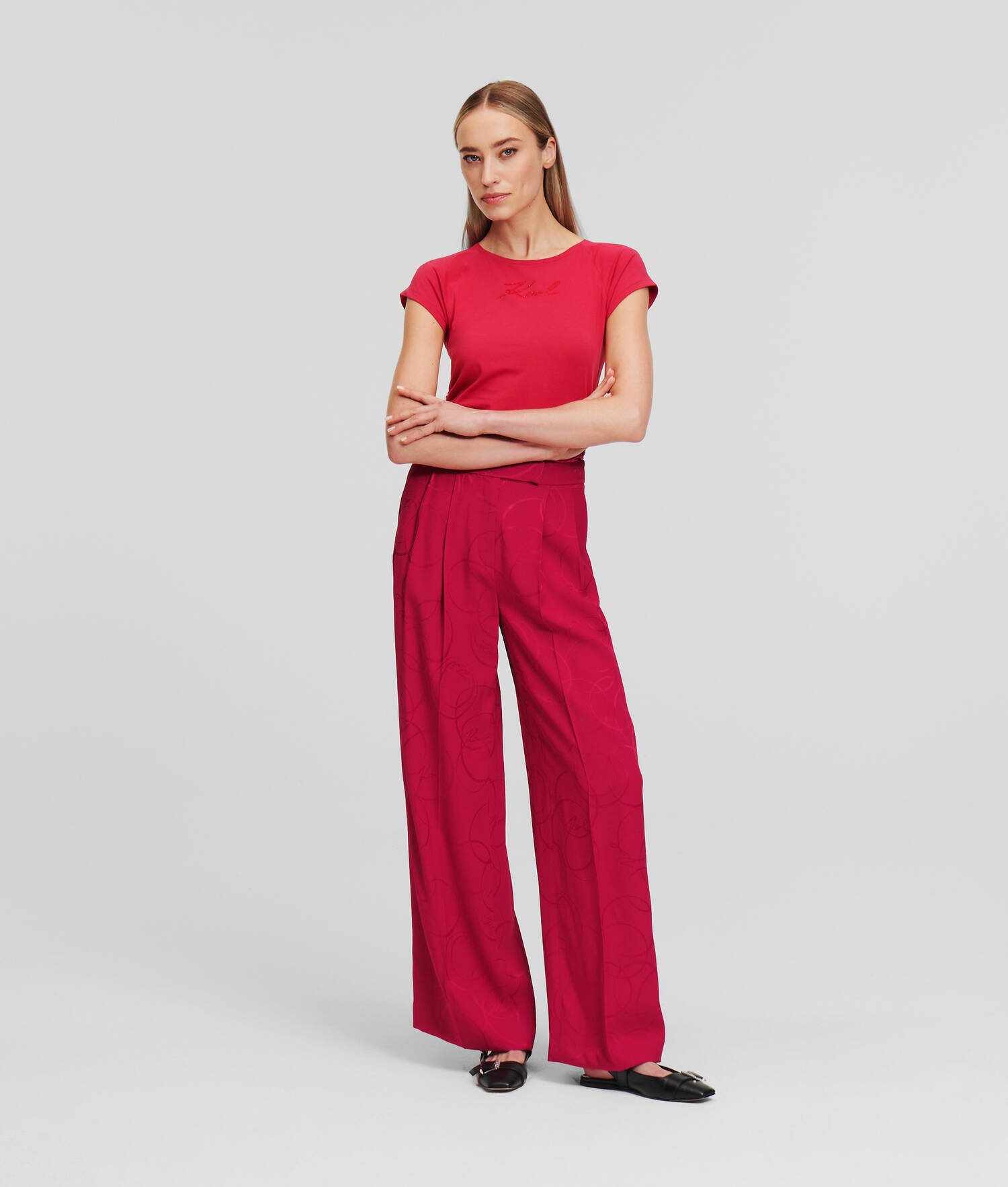 PANTALON LARGE EN SATIN