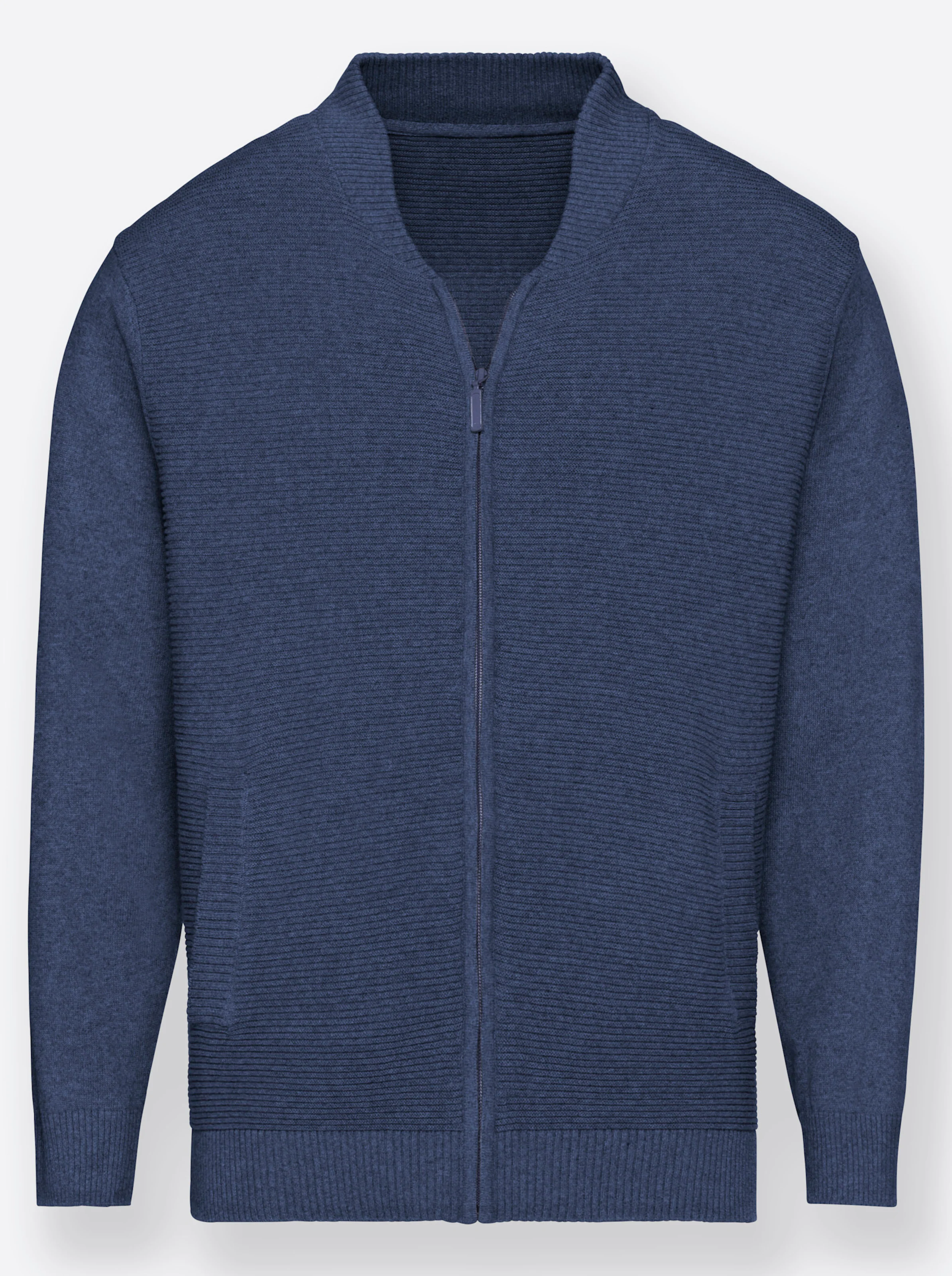 Marco Donati Strickjacke in jeansblau-meliert