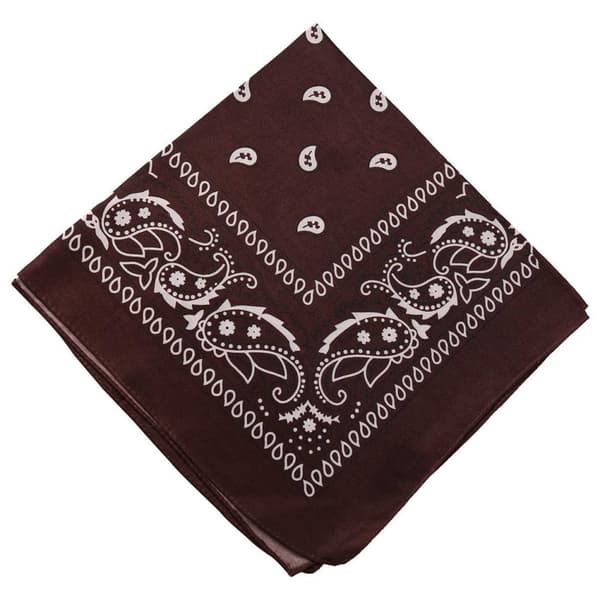 Bandana skjerf sjal snus klut paisley mønster brun