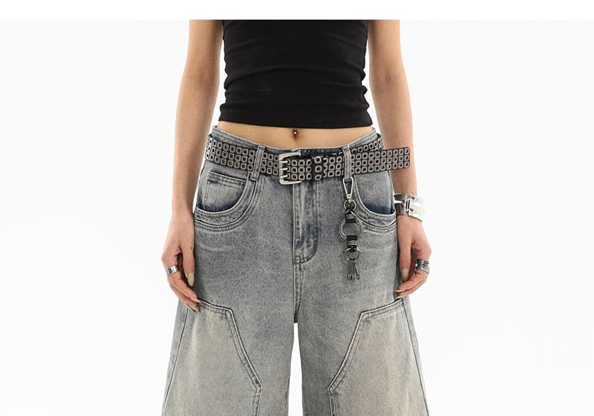 Elyou - Mid Rise Washed Capri Wijde Pijp Jorts