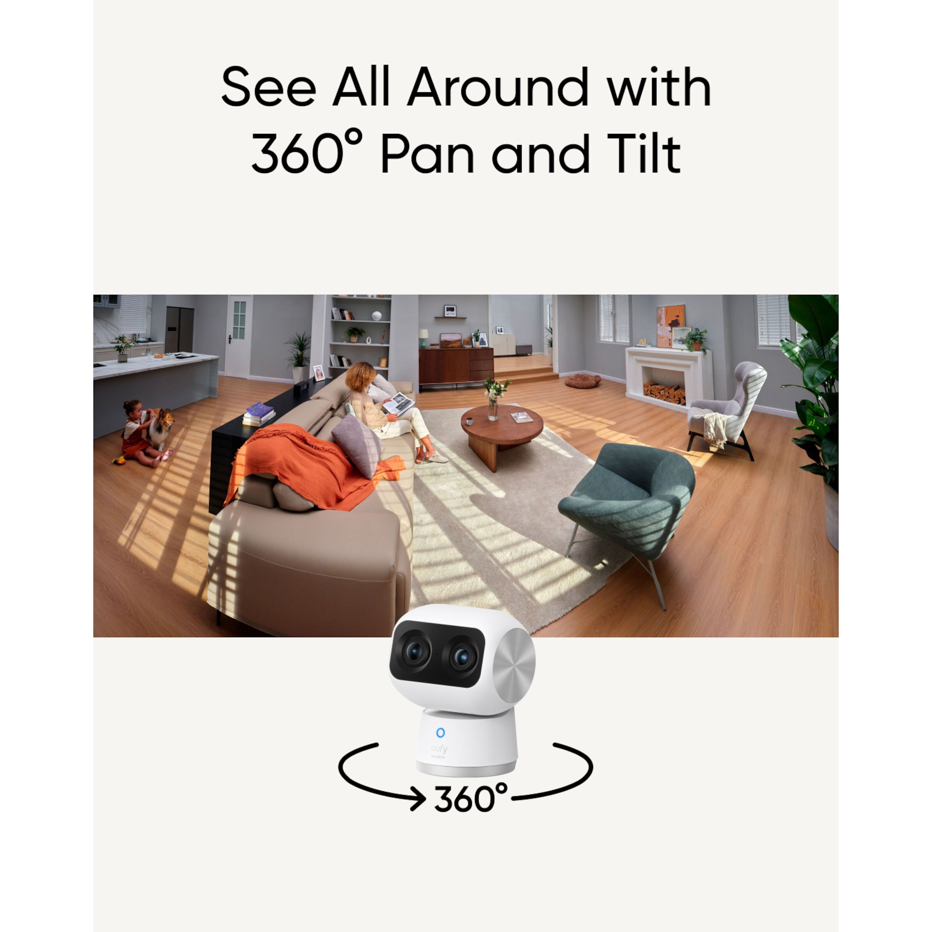 Eufy Indoor Cam S350 Trådløst overvåkingskamera