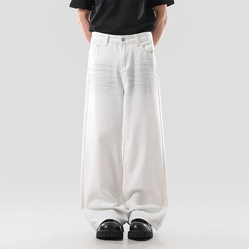 VEAZ - Hoge taille gerimpelde wijde jeans