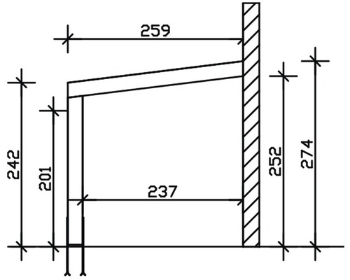 SKAN HOLZ Novara terrasoverkapping met paalbeugels 450x259 cm grijs