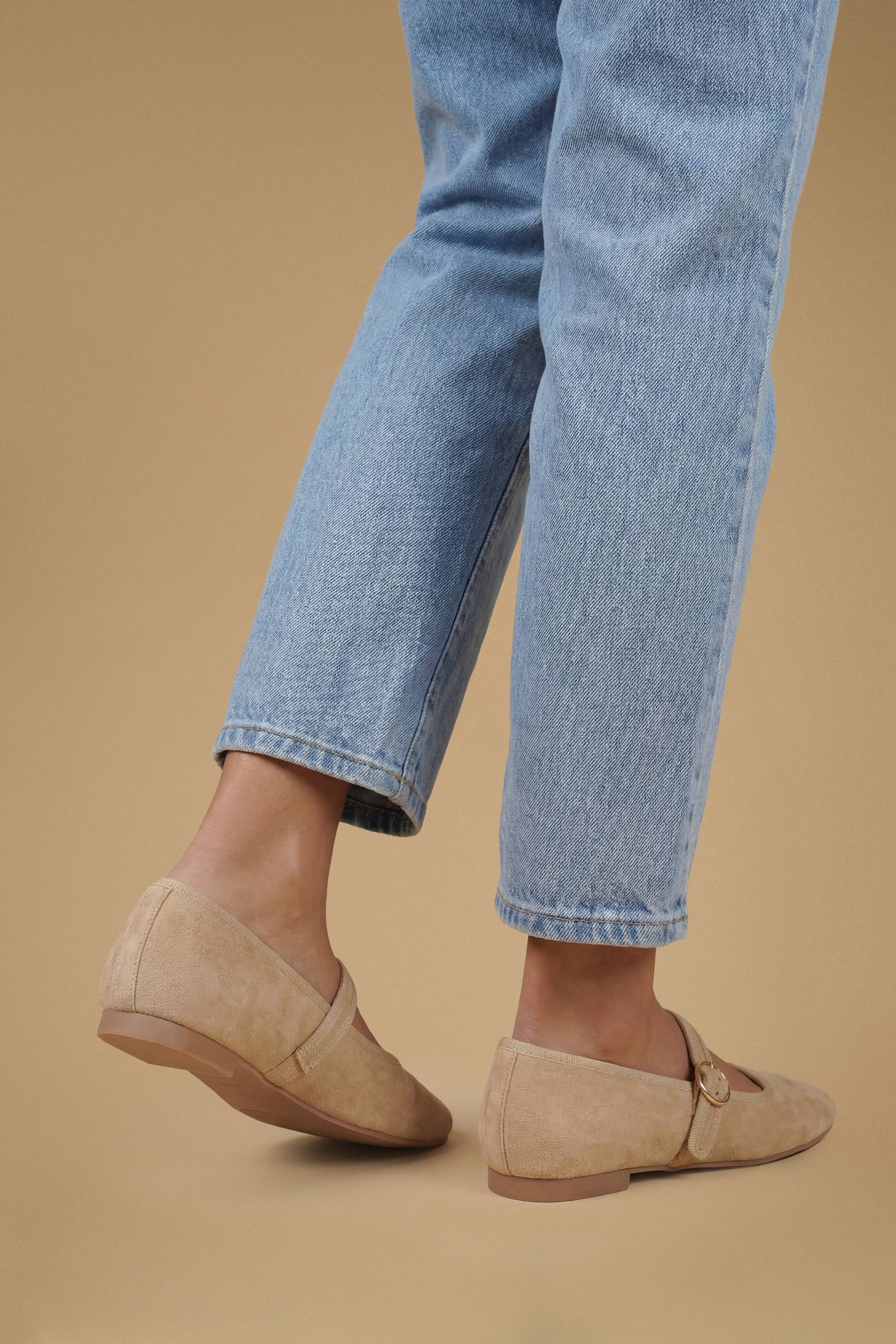 Oasis Ballerines Mary Jane Buffy À Bout Carré En Synthétique Avec Semelle Rembourrée