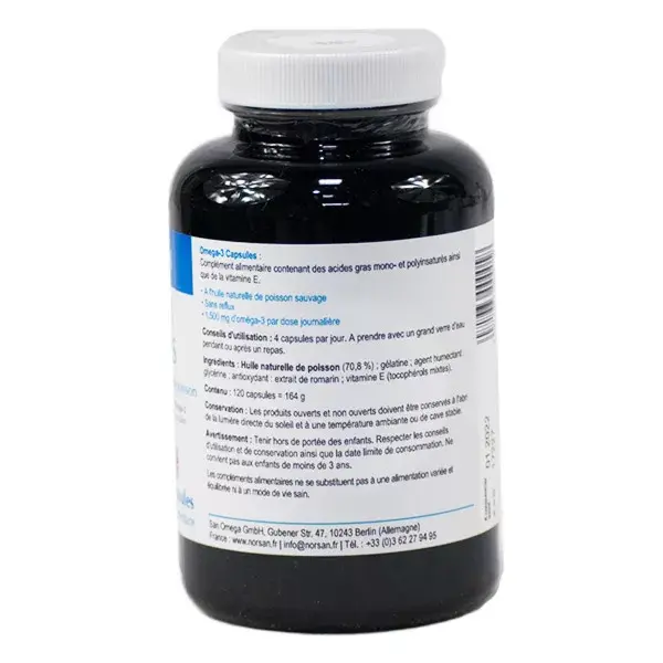 Norsan Omega-3 Total 1500mg Huile de Poisson 120 capsules
