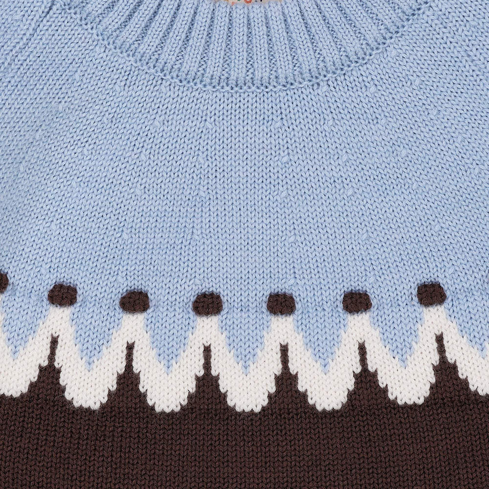 Køb COPENHAGEN COLORS Brown/Blue Combi Cupcake Classic Jumper