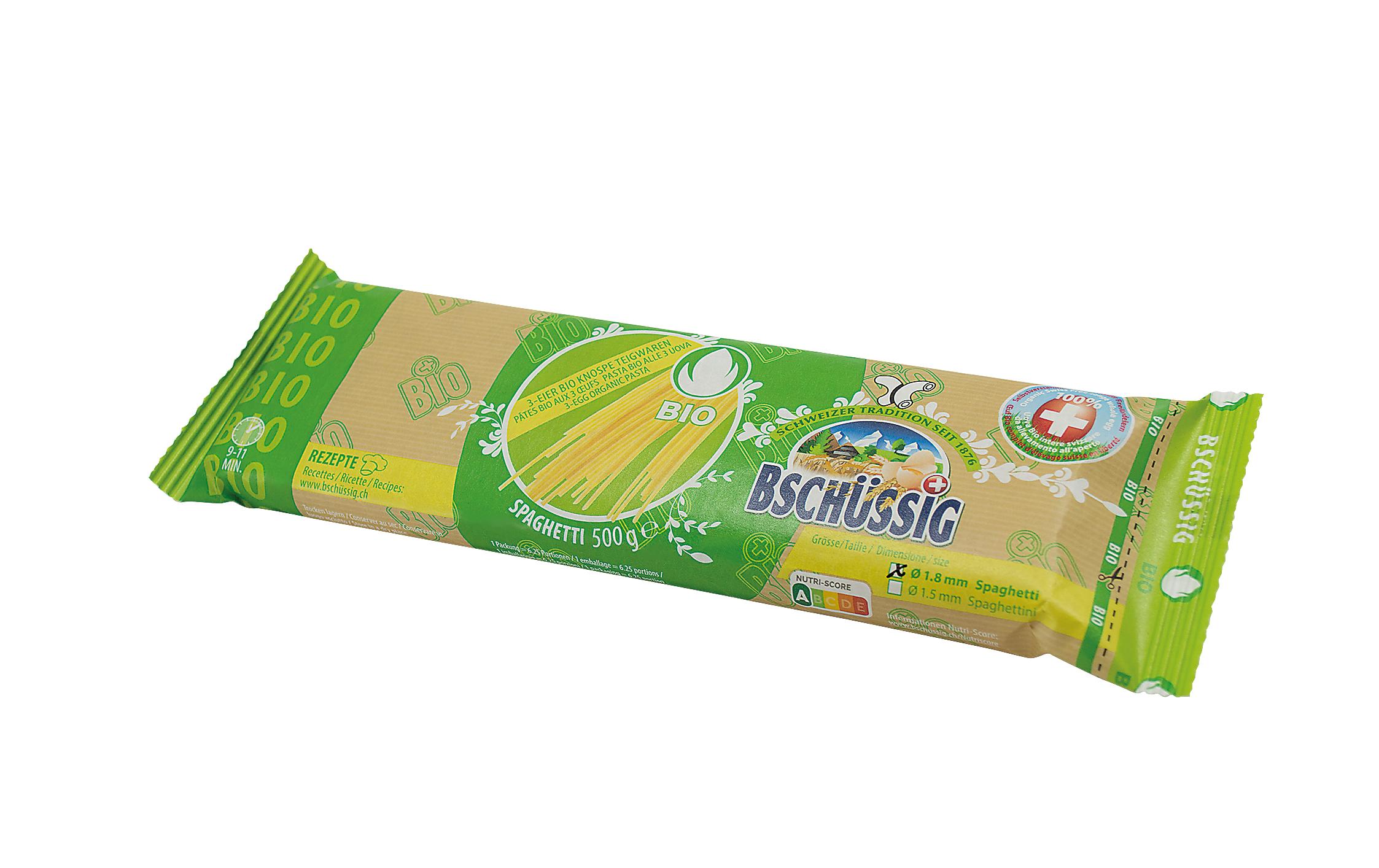 Teigwaren Bio Knospe Spaghetti 3Ei 500 gSchweizer Pasta aus Hartweizengriess