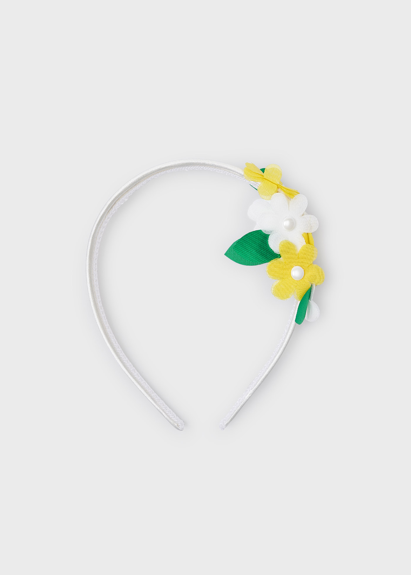 Tiara com apliques florais para menina