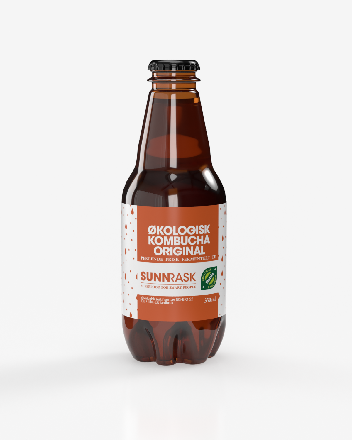 SunnRask Økologisk Kombucha Original 24x330ml - ØKONOMIPAKKE 24 FLASKER!