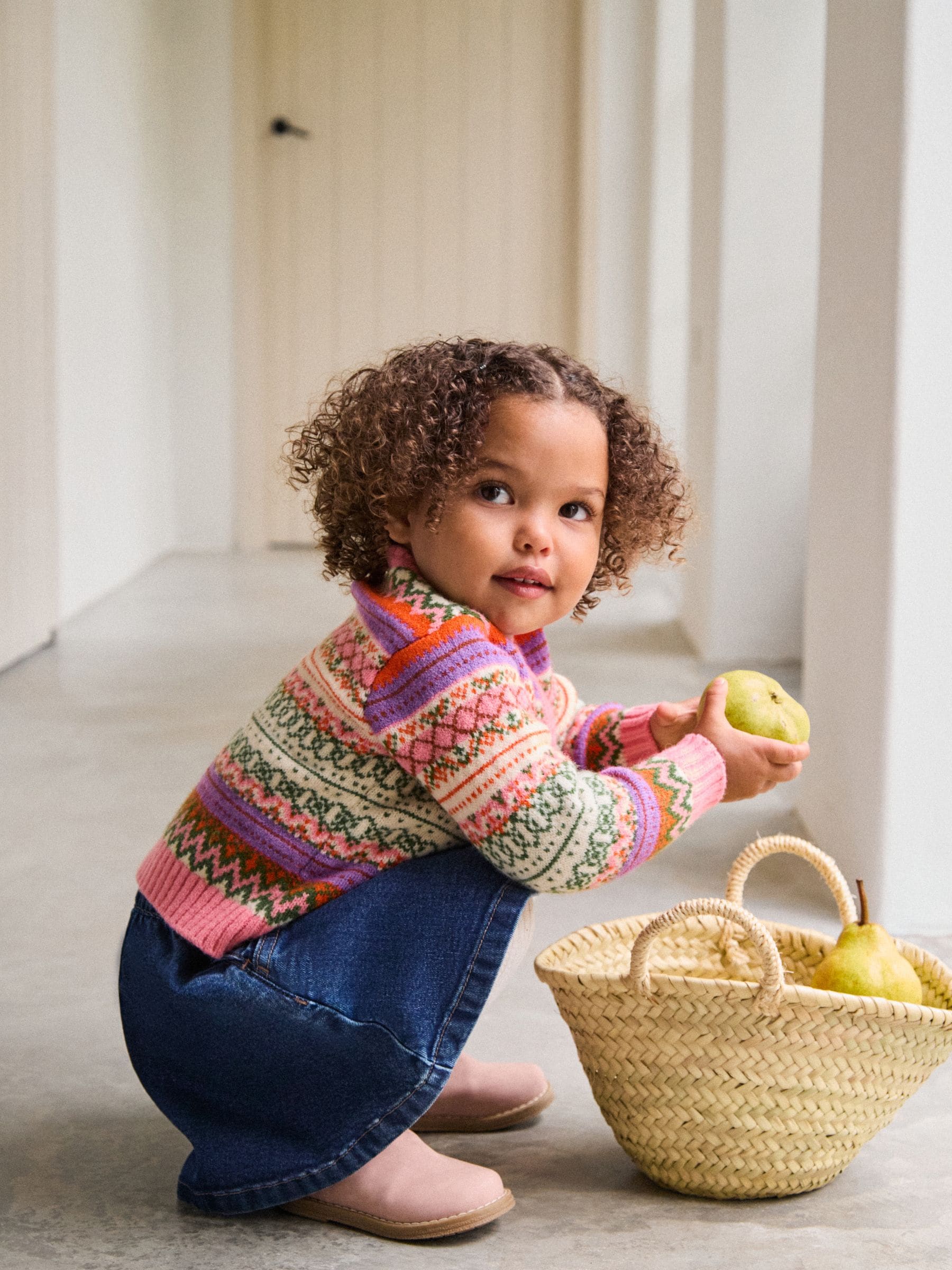 Roze - Vest met fairisle-patroon (3mnd -7jr)