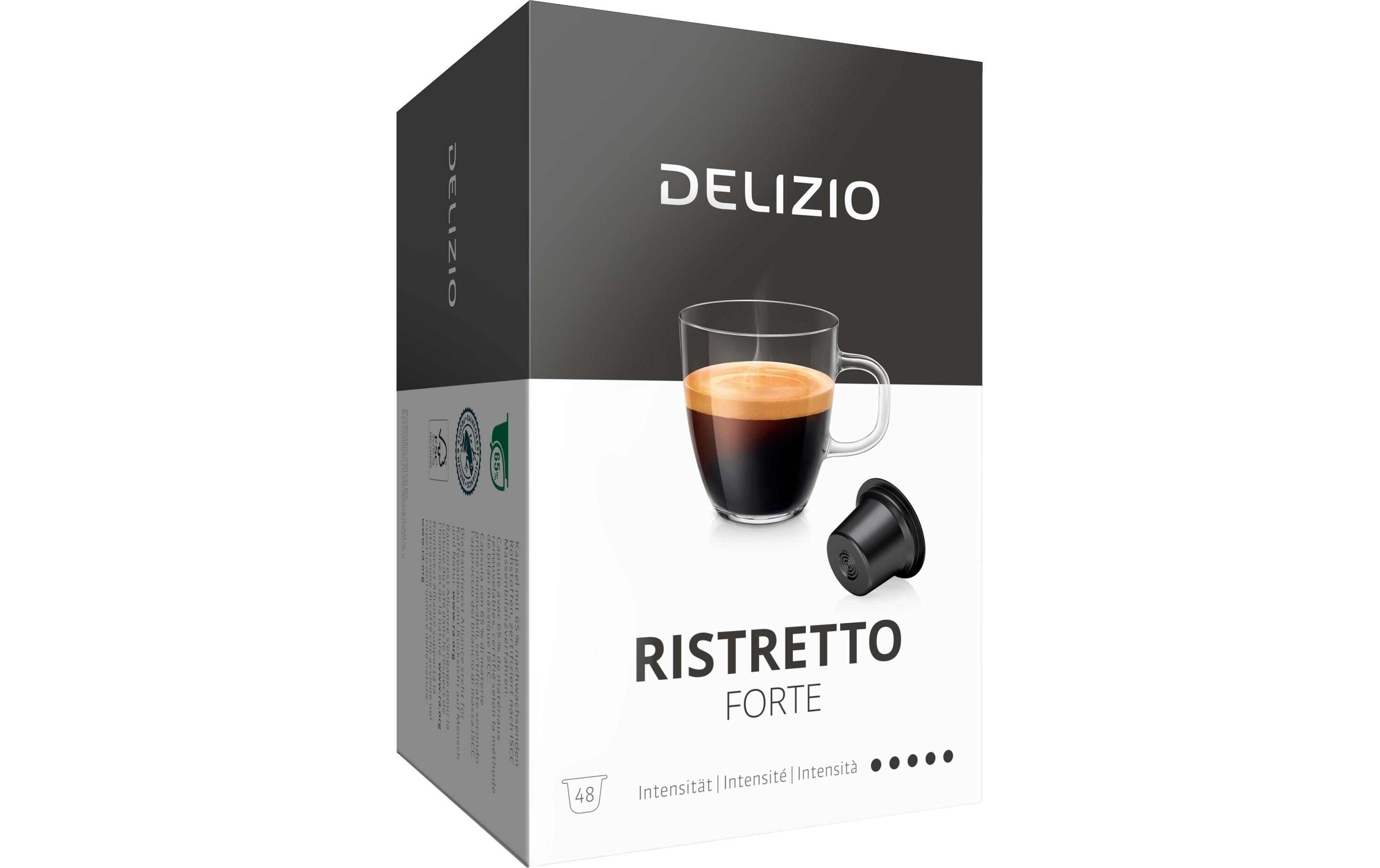 Kaffeekapseln Ristretto Forte 48 StückKunststoffkapseln für das Delizio-System
