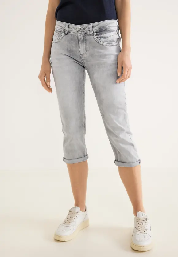 Casual Fit Jeans in 3/4 - autentic grey bleach