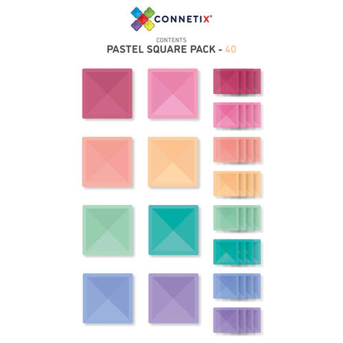 Connetix square pack - pastel - 40st