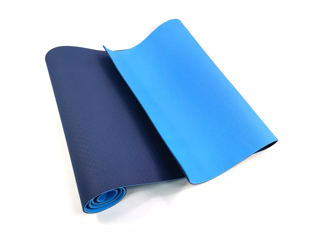 Rebecca Mobili Tapis Fitness Antidérapant Tpe Bleu Clair Bleu-Fonçé 0,6x183x61