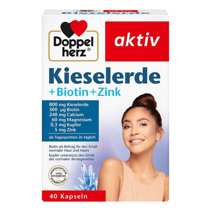 Doppelherz Kieselerde + Biotin + Zink Kapseln, 40 St