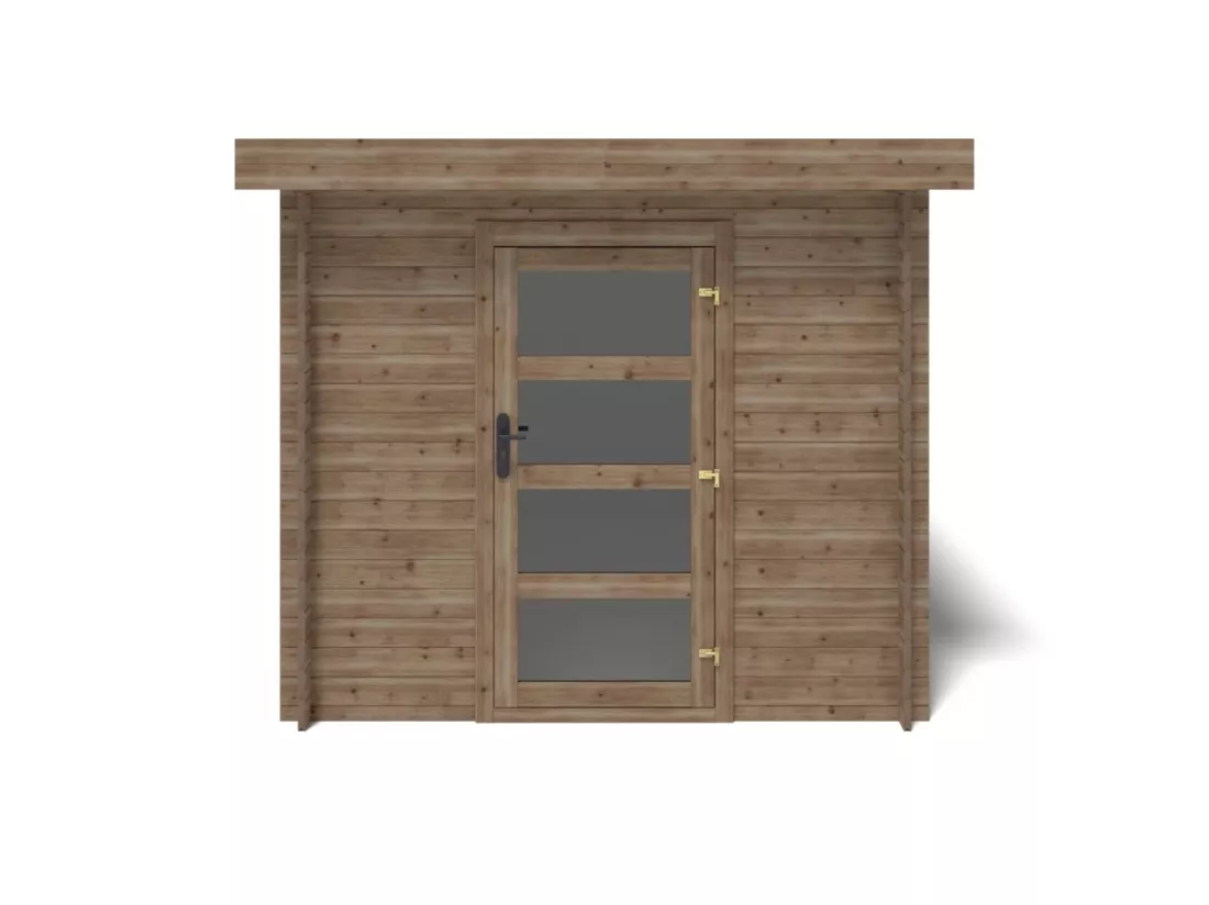Abri de jardin en bois - 7,50m2 - 2,50x3m - Traité - Ep. 28mm - Couleur: marron - DOM699 - ALTANKA