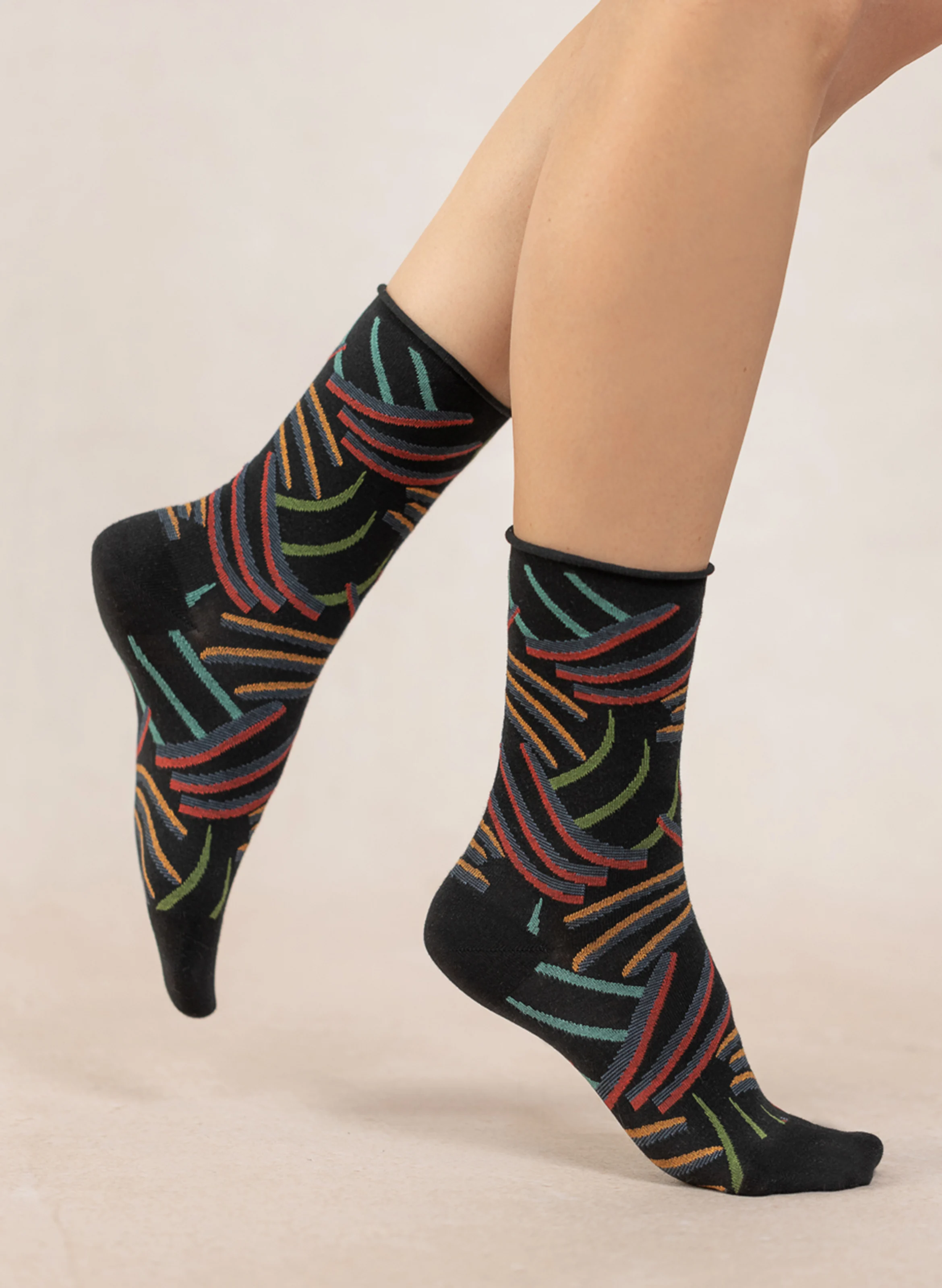GRIFFES - Chaussettes imprimées en coton mélangé | Noir