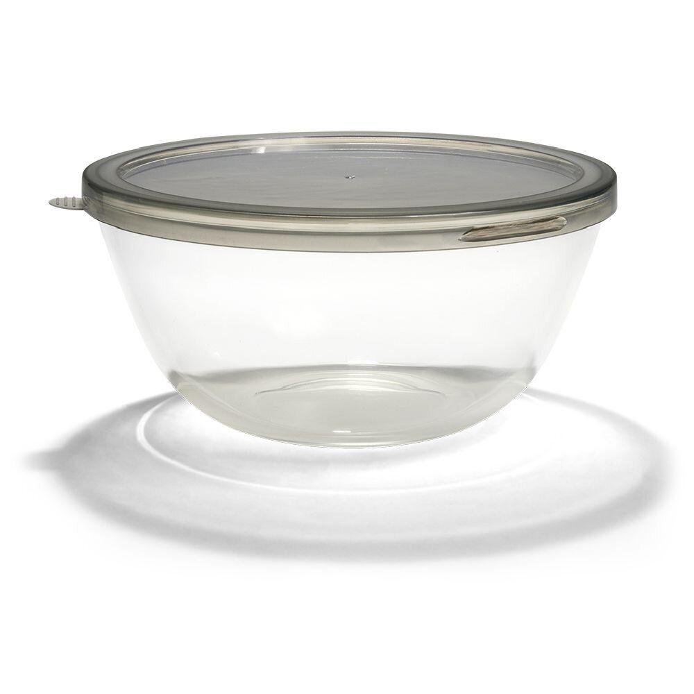Saladier en verre 2,5L avec couvercle en plastique