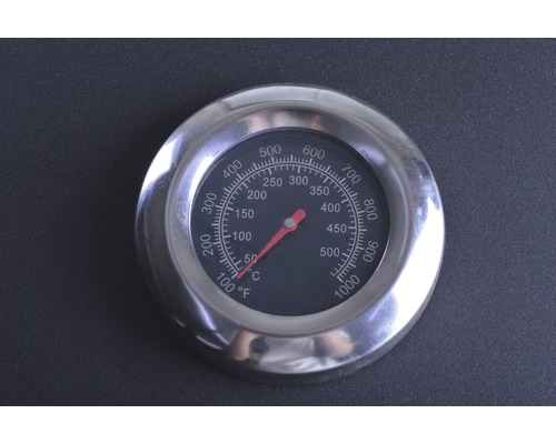 Houtskoolgrill, staal, 117,5 x 66 x 107,5 cm, zwart, grillrooster van verchroomd staal, inclusief grillrooster, dekselthermometer, deksel
