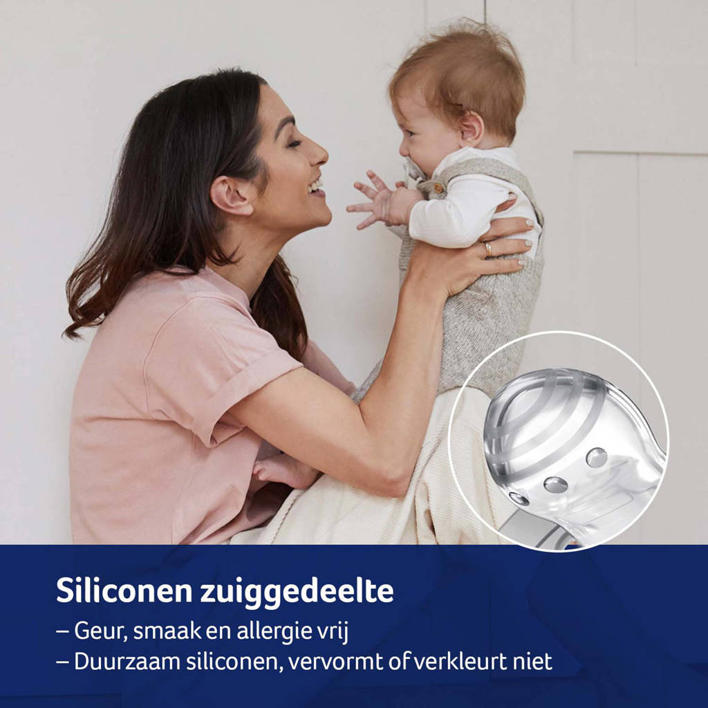 Dynamische fopspeen - 6 tot 18 Maanden - Blauw & Groen