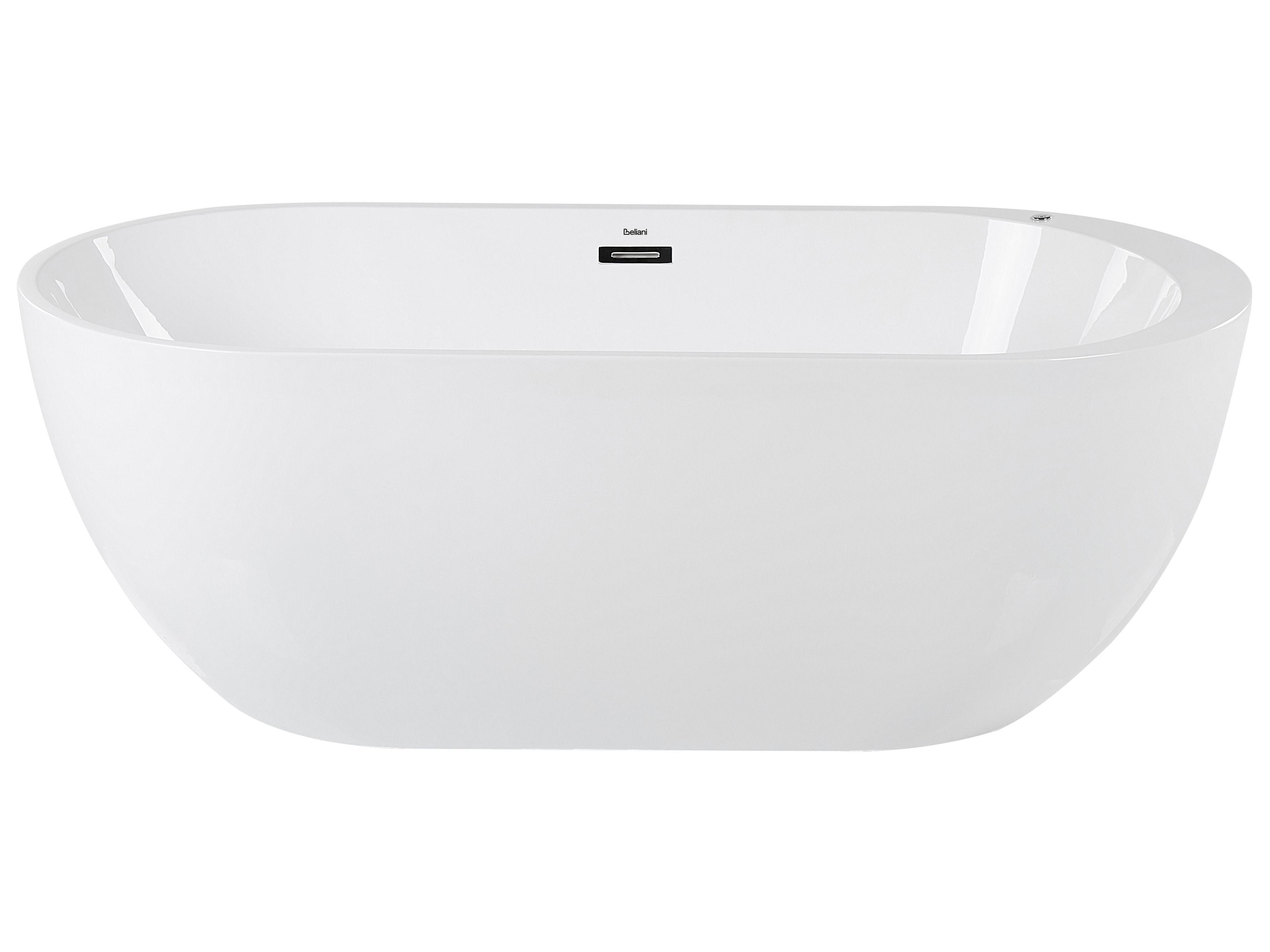 Vrijstaand bubbelbad met LED NEVIS 170 x 80 cm Wit