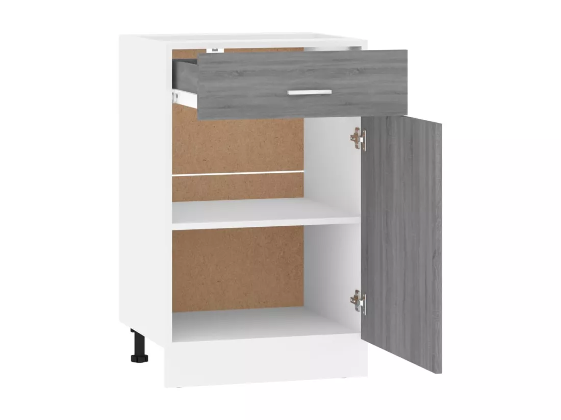 Armoire de plancher à tiroir Sonoma gris 50x46x81,5 cm